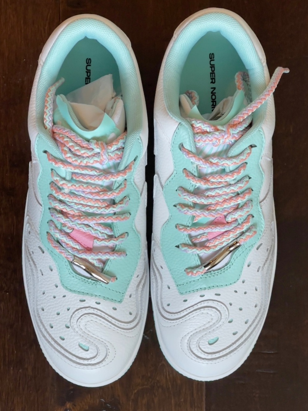 MSCHF Super Normal 2 Mint Green White Sneakers - Size 10